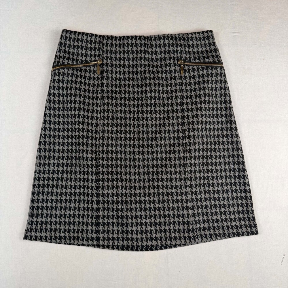 Houndstooth A-Line Mini Skirt